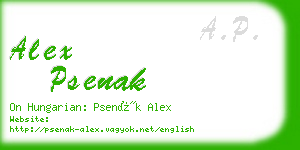 alex psenak business card